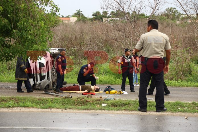 vuelca en el Anillo Periférico de Mérida