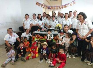 Convivencia de Hanal Pixán y Halloween de niñas y niños del Cendi de la SSP