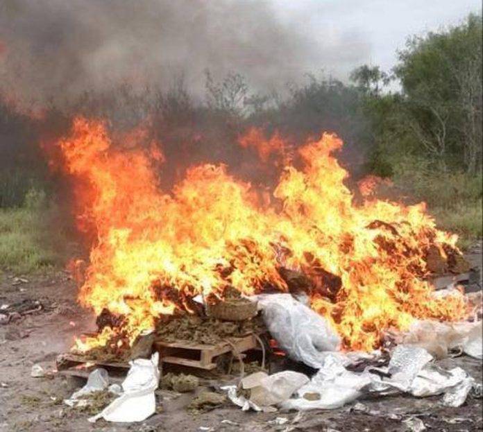 Autoridades destruyen más de dos toneladas de droga en Tamaulipas
