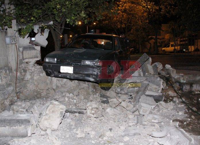 Tsurito se va contra un predio y le desgracia el muro
