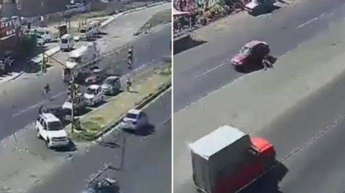 Peatón atropellado vuela 20 metros hasta caer al pavimento (video)