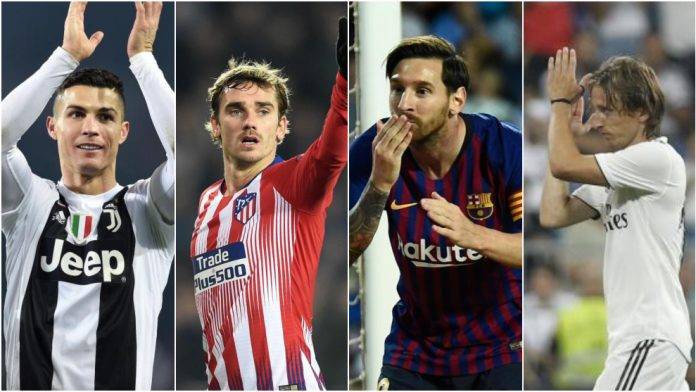 Cristiano Ronaldo, Antoine Griezmann, Lionel Messi y Luca Modric, cuatro de los mejores futbolistas del mundo, tienen una cita en octavos de Champions.