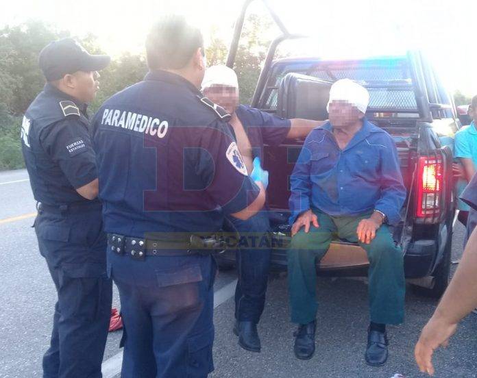 Dos señores lesionados en aparatosa salida de camino