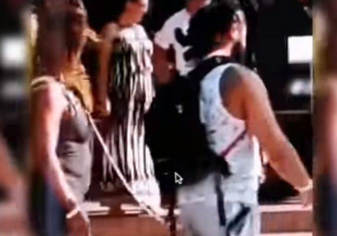 Como perrito, así llevaba encadenada a una mujer (video)
