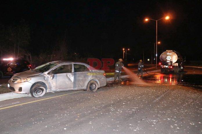 La guiadora del Yaris le pisaba al acelerador con ganas hasta que se volcó pero sobrevivió.