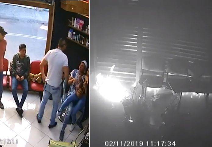 Ladrones queman barbería en venganza (video)