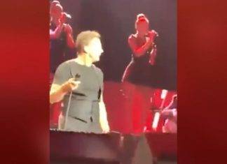 Luismi se trenza con empleado en pleno concierto (video)