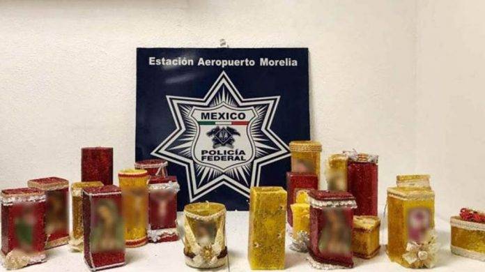 Aseguran casi 30 kgs. de metanfetamina escondida en veladoras