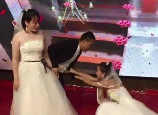 Amante llega vestida de novia a boda de exnovio Amante llega vestida de novia a boda de exnovio