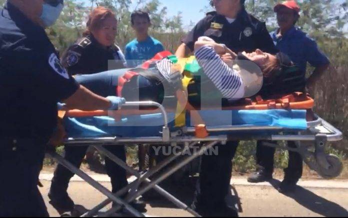 Cerca de las 11:15 horas de este sábado se registró un accidente en la carretera Baca-Dzemul