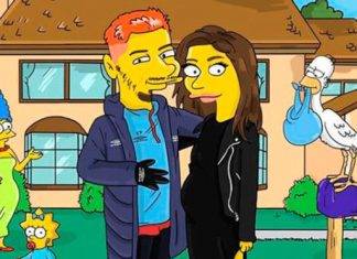 Los Simpson y el fútbol; caricaturizan a Chicharito Hernández al estilo de Matt Groening mexicano Javier "Chicharito" Hernández y su esposa Sarah Kohan