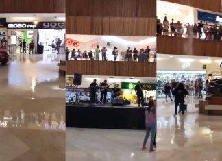 Se inunda plaza comercial y los músicos tocan Titanic (Video) Se inunda plaza comercial y los músicos tocan Titanic