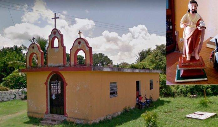 Roba un santo en Acanceh
