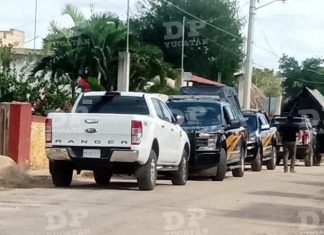 Buscan a asesino en Tekax policías municipales, judiciales y estatales Esta es la calle donde fue cometido el crimen