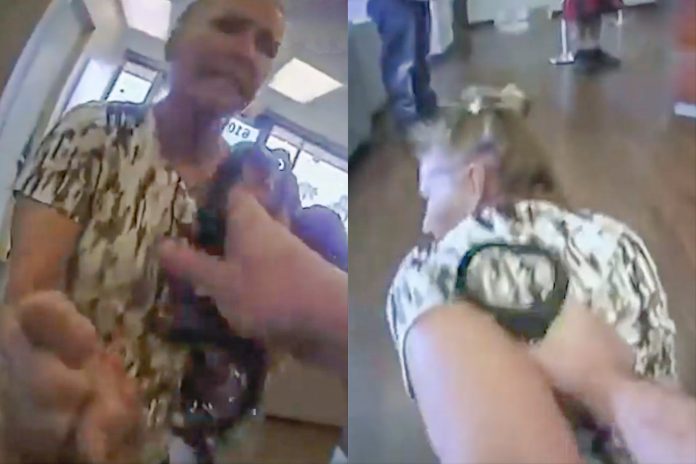 Abuelita es arrestada por no usar cubrebocas en el banco
