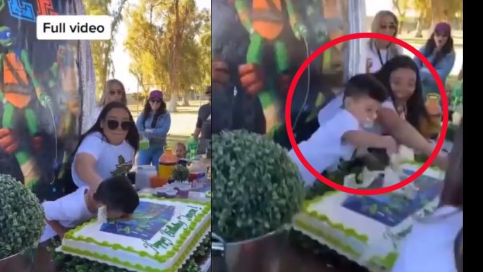video viral niño pastel