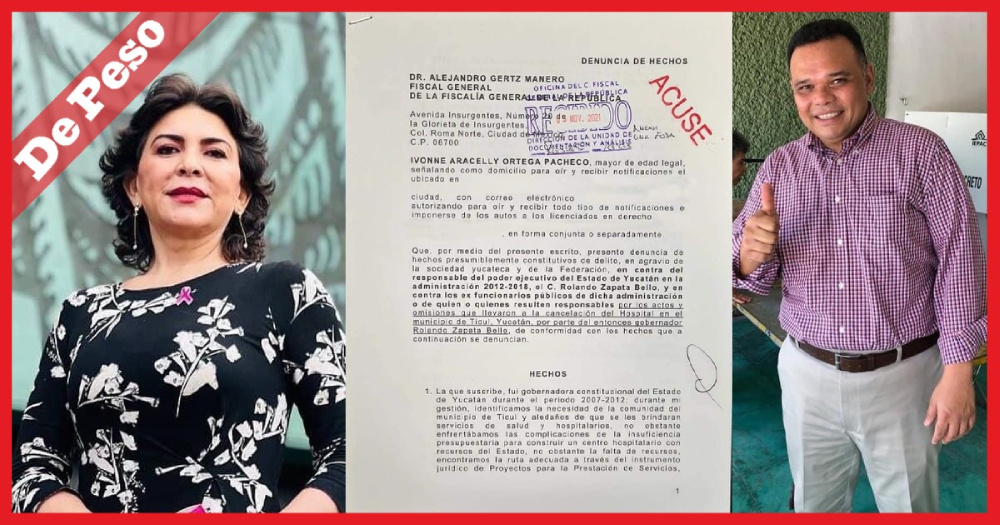 Por cancelar hospital de Ticul, Ivonne Ortega denuncia a Rolando Zapata Por cancelar hospital de Ticul, Ivonne Ortega denuncia a Rolando Zapata