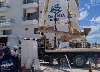 Hallan antigua ancla en Malecón de Progreso, y el INAH ya se hace cargo de ella (video)