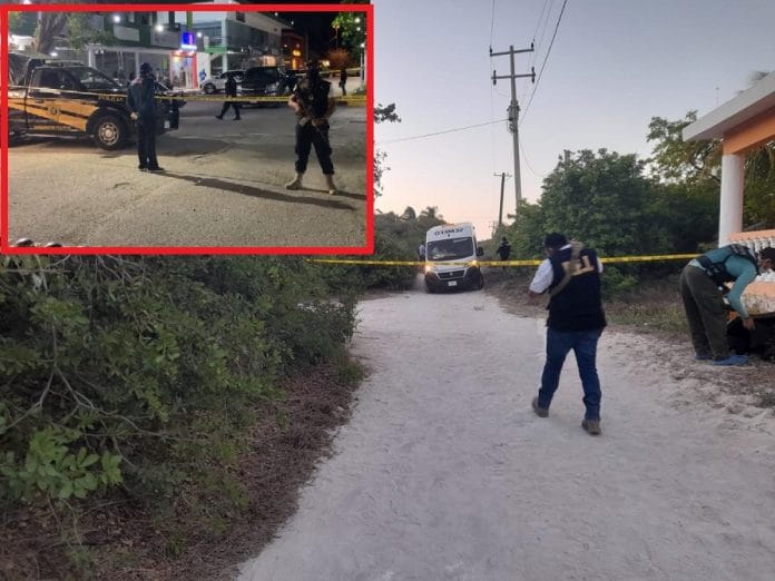 En primer plano, la zona de Progreso donde fue hallado el cadáver, y en recuadro, una camioneta asegurada en Ciudad Caucel.
