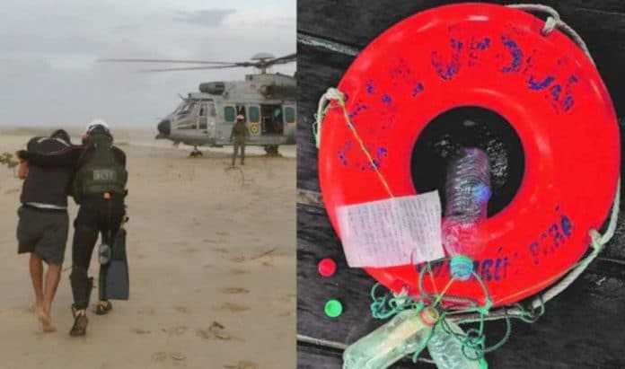 Como en el cine: náufragos son rescatados de isla luego de mandar mensaje en una botella