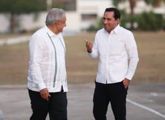 López Obrador checa con Vila los avances de los tramos 3 y 4 del Tren Maya