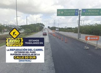 ¡Tome precauciones! Anuncian cierre parcial del puente de la 50 sur de periférico por reparaciones