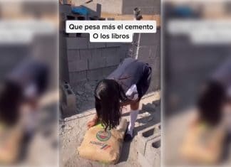 Albañil lleva a su hija al trabajo para que no cambie sus estudios por hacer TikToks (video)