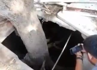 Mientras dormía se lo «traga» un socavón (video)