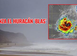 ‘Blas’ se convierte en huracán categoría 1 en la costa del Pacífico