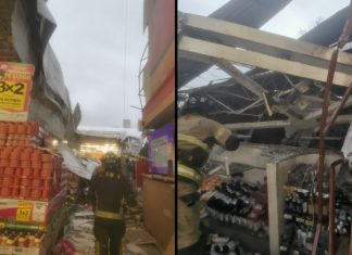 Tormenta en la CdMx hace colapsar techo de un supermercado (videos)