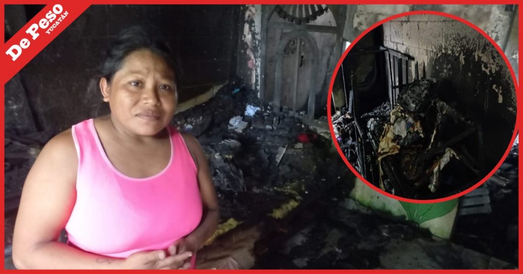 Incendio arrasa con vivienda y deja en la calle a familia en Kanasín
