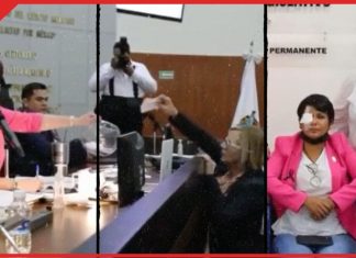 Se lesiona en la cara diputada en plena votación en Congreso (video)