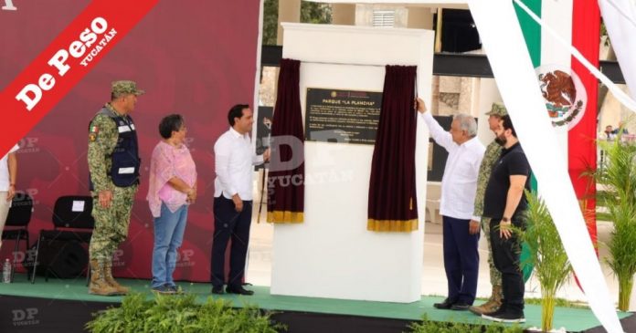 El gobernador Mauricio Vila y el presidente Andrés Manuel López Obrador cumplieron esta mañana un anhelo de los yucatecos: inauguraron el Gran Parque “La Plancha”
